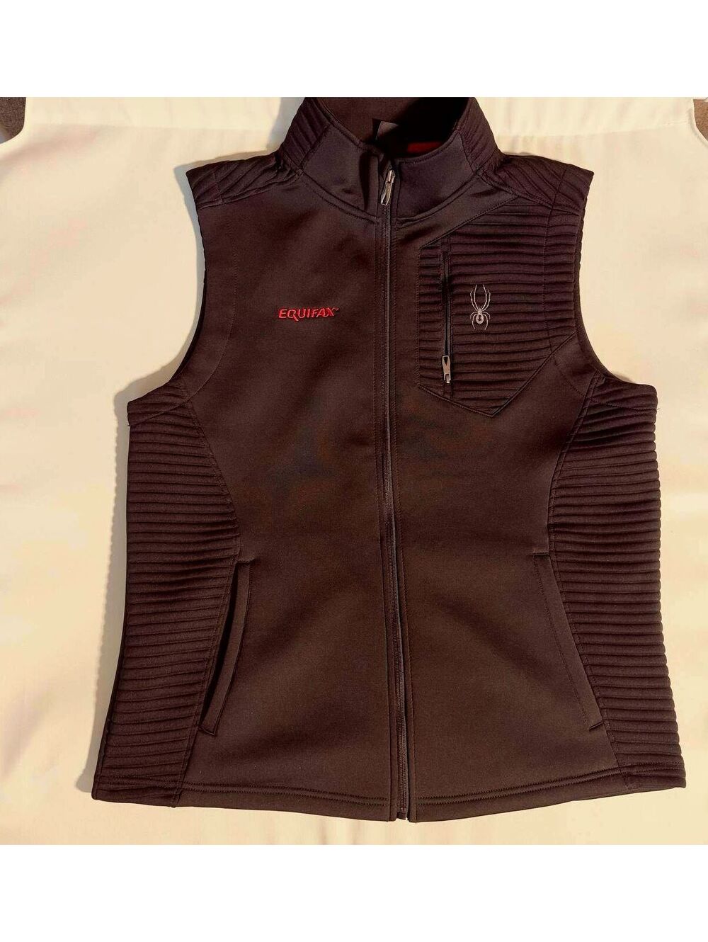 Spyder Men’s XL Black Full Zip Moto Vest Equifax Logo Performance